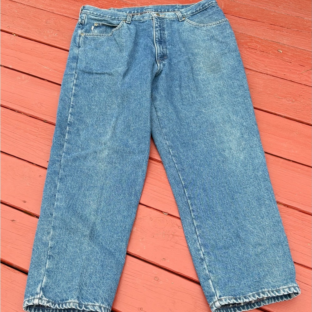 L.L. Bean Men’s Lined 38x30 Cotton Five Pocket Blue Jeans Natural Fit
